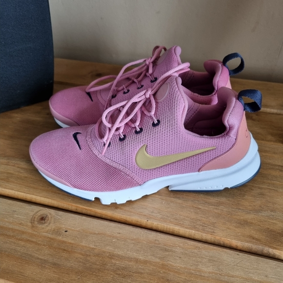 Nike presto fly pink/gold/black textile trainers uk 6 - Picture 6 of 10